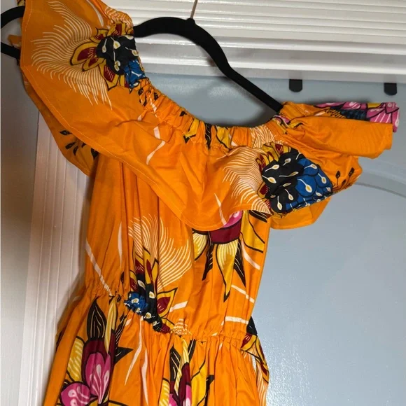 Grass-Fields Floral Off-Shoulder Midi Dress – Size 6 - Picture 14 of 15